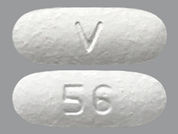 Deferasirox: This is a Tablet imprinted with V on the front, 56 on the back.
