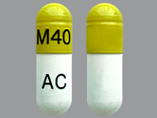 This is a Capsule Er Biphasic 50-50 imprinted with M40 on the front, AC on the back.