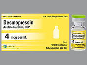 Desmopressin Acetate: This is a Vial imprinted with nothing on the front, nothing on the back.