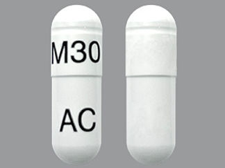 This is a Capsule Er Biphasic 50-50 imprinted with M30 on the front, AC on the back.