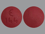 Demeclocycline Hcl: This is a Tablet imprinted with logo and 144 on the front, nothing on the back.