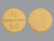 Dextroamphetamine Sulfate: Esto es un Tableta color durazno redondo imprimido con K  65 en la parte delantera, nada en la parte posterior, y es fabricado por KVK-TECH, INC..