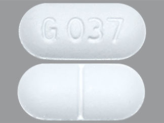 This is a Tablet imprinted with G 037 on the front, nothing on the back.