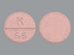 This is a pink round Tablet imprinted with K  66 on the front, nothing on the back, and is manufactured by KVK-TECH, INC..