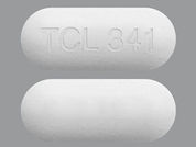 Acetaminophen: Esto es un Tableta imprimido con TCL341 en la parte delantera, nada en la parte posterior, y es fabricado por None.
