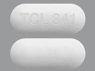 This is a Tablet imprinted with TCL341 on the front, nothing on the back.