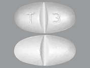 Gabapentin: This is a white oval Tablet imprinted with T 3 on the front, nothing on the back, and is manufactured by EXELAN PHARMACE.