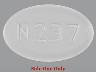 This is a Tablet imprinted with N237 on the front, nothing on the back.