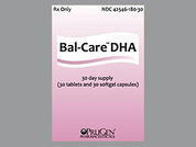 Bal-Care Dha: This is a Combination Package Tablet And Dr Capsule imprinted with 102 on the front, nothing on the back.