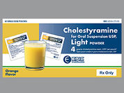Cholestyramine Light: This is a Powder In Packet imprinted with nothing on the front, nothing on the back.