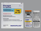 Glucagon: Esto es un Vial imprimido con nada en la parte delantera, nada en la parte posterior, y es fabricado por None.