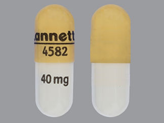 This is a Capsule Er Biphasic 30-70 imprinted with LANNETT 4582 on the front, 40 mg on the back.