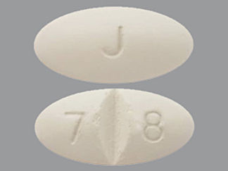 This is a Tablet Er 24 Hr imprinted with 7 8 on the front, J on the back.