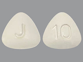 This is a Tablet imprinted with J on the front, 10 on the back.