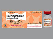 Succinylcholine Chloride: Esto es un Vial imprimido con nada en la parte delantera, nada en la parte posterior, y es fabricado por None.