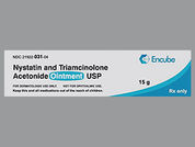 Nystatin W/Triamcinolone: Esto es un Ungüento imprimido con nada en la parte delantera, nada en la parte posterior, y es fabricado por None.