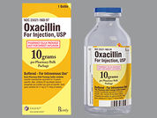 Oxacillin Sodium: Esto es un Vial imprimido con nada en la parte delantera, nada en la parte posterior, y es fabricado por None.