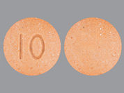 Vardenafil Hcl: This is a Tablet imprinted with 10 on the front, nothing on the back.