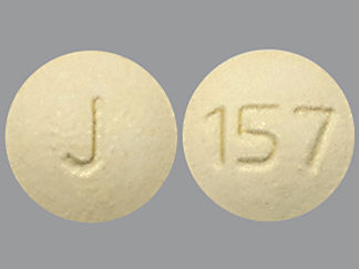 This is a Tablet imprinted with J on the front, 157 on the back.