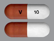 Venlafaxine Hcl Er: Esto es un Cápsula Er 24 Hr imprimido con V en la parte delantera, 10 en la parte posterior, y es fabricado por None.