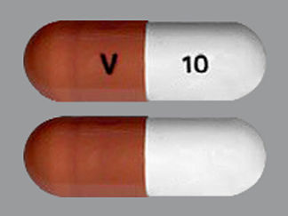 This is a Capsule Er 24 Hr imprinted with V on the front, 10 on the back.
