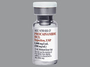 Procainamide Hcl: Esto es un Vial imprimido con nada en la parte delantera, nada en la parte posterior, y es fabricado por None.