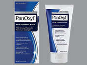Panoxyl: This is a white Cleanser imprinted with nothing on the front, nothing on the back, and is manufactured by CROWN LABORATOR.