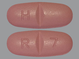 This is a Tablet imprinted with H on the front, R 7 on the back.