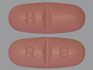 This is a Tablet imprinted with H on the front, R 8 on the back.