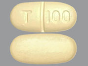 Sertraline Hcl: This is a Tablet imprinted with T 100 on the front, nothing on the back.