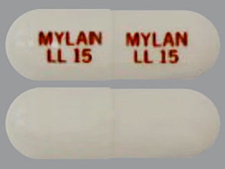 Esto es un Cápsula imprimido con MYLAN  LL 15 en la parte delantera, MYLAN  LL 15 en la parte posterior, y es fabricado por None.