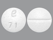 Metoprolol Succinate: This is a Tablet Er 24 Hr imprinted with e  71 on the front, nothing on the back.