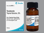 Tavaborole: This is a Solution With Applicator imprinted with nothing on the front, nothing on the back.