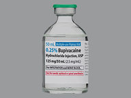 Vial de 5Mg/Ml (package of 10.0 ml(s)) de Bupivacaine Hcl