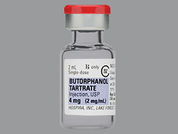 Butorphanol Tartrate: This is a Vial imprinted with nothing on the front, nothing on the back.