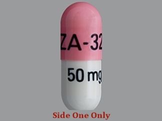 This is a Capsule imprinted with ZA-32 on the front, 50 mg on the back.