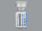 Diphenhydramine Hcl: This is a colorless Vial imprinted with nothing on the front, nothing on the back, and is manufactured by WEST-WARD/HIKMA.