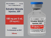 Estradiol Valerate: Esto es un Vial imprimido con nada en la parte delantera, nada en la parte posterior, y es fabricado por None.