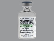 Ketamine Hcl: Esto es un Vial imprimido con nada en la parte delantera, nada en la parte posterior, y es fabricado por None.