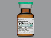 Midazolam Hcl: Esto es un Vial imprimido con nada en la parte delantera, nada en la parte posterior, y es fabricado por None.