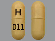 Dabigatran Etexilate: This is a Capsule imprinted with H on the front, D11 on the back.