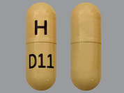 Dabigatran Etexilate: This is a cream oblong Capsule imprinted with H on the front, D11 on the back, and is manufactured by CAMBER PHARMACE.
