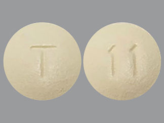 This is a Tablet imprinted with T on the front, 11 on the back.