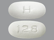 Efavirenz-Emtric-Tenofov Disop: Esto es un Tableta imprimido con H en la parte delantera, 128 en la parte posterior, y es fabricado por None.