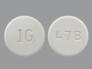 This is a Tablet Chewable imprinted with IG on the front, 478 on the back.