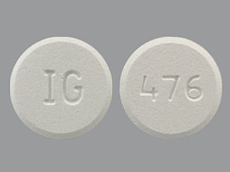 This is a Tablet Chewable imprinted with IG on the front, 476 on the back.