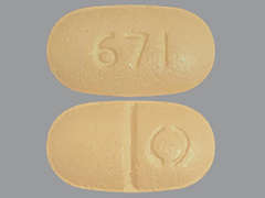 This is a Tablet imprinted with 671 on the front, logo on the back.