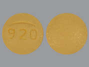 Bisoprolol-Hydrochlorothiazide: Esto es un Tableta imprimido con logo and 920 en la parte delantera, nada en la parte posterior.