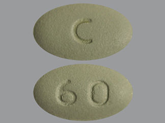 This is a Tablet imprinted with C on the front, 60 on the back.