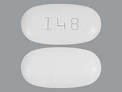 Esto es un Tableta blanco oval imprimido con I48 en la parte delantera, nada en la parte posterior, y es fabricado por AUROBINDO PHARM.